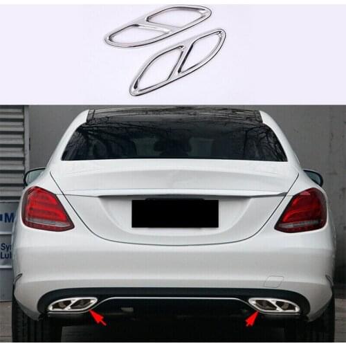 2PCSx Rear Cylinder Exhaust Pipe Cover Trim Stainless Steel For Mercedes for Benz GLC Class C117 2016-2017