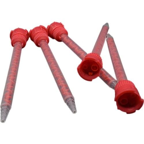 5pc Epoxy Adhesive Static Mixer Tube AB Glue Mixing Nozzle 10:1 Round Static Mixing Nozzle Set for 10:1 Cartridge Caulking Gun