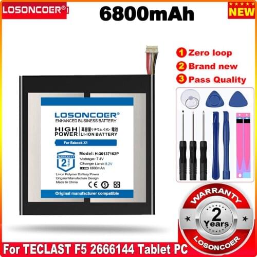 LOSONCOER0 Cycle 100% New 6800mAh H-30137162P battery For TECLAST F5 2666144 Tablet PC NV-2778130-2S For JUMPER Ezbook X1