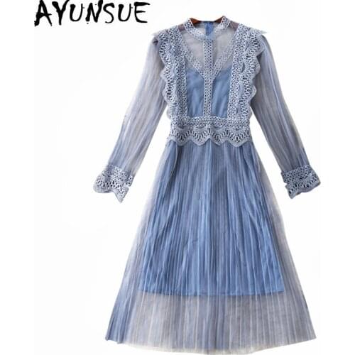 Синие летние платья AYUNSUE China At AliExpress