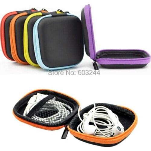Free EMS DHL 100pcs Mixed Square Storage Bag Carrying Hard Hold Case For Earphone Headphone Earbuds SD Card Bag