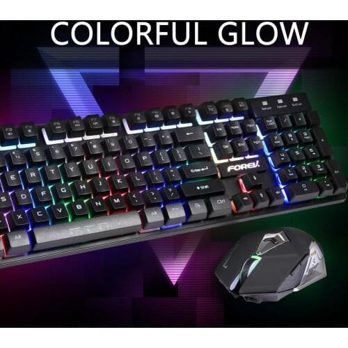 Rechargeablle Wireless Keyboard Computer Mouse Gamer Sets Rainbow Backlit Gaming Keyboards 1600DPI Gaming Mouse For PC Laptop