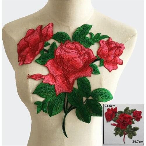 Large Embroidered Lace Floral Neckline Collar Ladies Bridal Dress Decal Accessories DIY Sewing Patches Clothing Craft Supplies