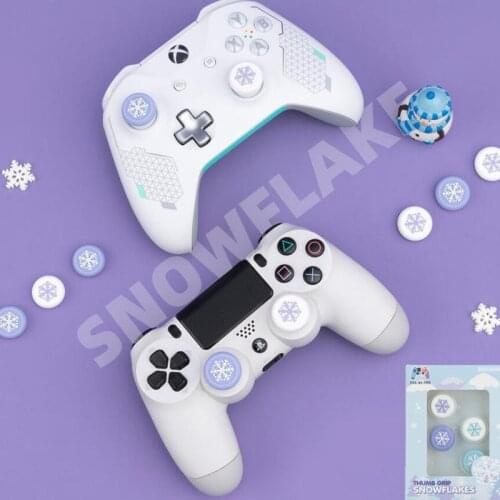 Snowflake Snow Thumb Stick Grip Cap Joystick Cover For Sony Playstation Dualshock 4/3 PS4/PS3/Xbox 360/NS Switch Pro Controller