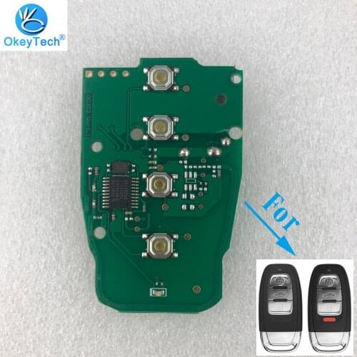 OkeyTech Remote Key Circuit Electronic Board 315/433/868MHz For Audi A4L A6L Q5 A5 754C / 754G 3/4 Buttons Key Shell