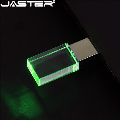 JASTER Crystal Rectangle 4 colors USB Flash Pen Drive 4GB 8GB 16GB 32GB 64GB 128GB USB 2.0 colors silver Red green blue