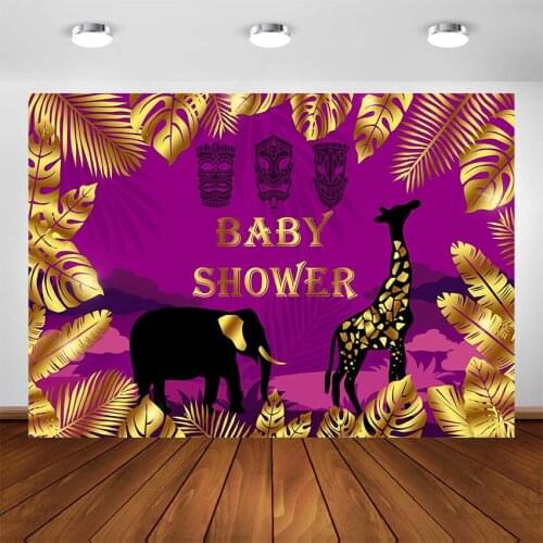 Wild One Baby Shower Backdrop for Photography Party Background Jungle Animals Party Decoration for Photo Studio Booth