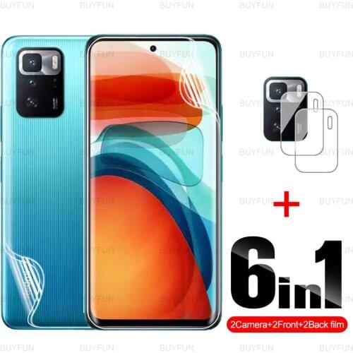 6in1 Front Back Hydrogel Film For Poco Poko X3 GT safety soft film for xiaomi poco pocophone x3 pro nfe x3pro x3nfc lens film