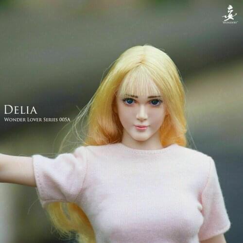 1/6 Loli Delia Movable Eyes White Blonde Hair Head Sculpt F 12'' Female Figure WONDERY Lover Series WLS005