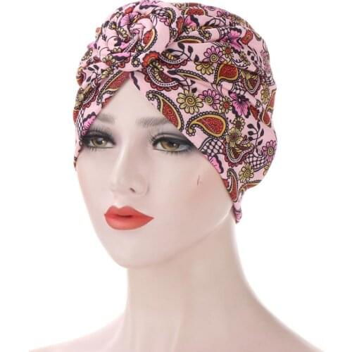 Muslim Women Cotton Knotted Turban Hat Cancer Chemo Beanies Caps Headwear Headwrap Hair Loss Cover