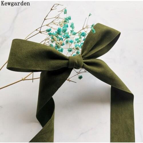Kewgarden Suede Ribbon 1" 1-1/2" 5/8" 16 25 38mm DIY Bow Sewing Accessories Handmade Tape Packing Riband Webbing 10 Yards