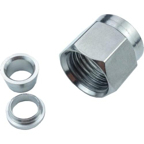 Stainless steel 316 Compression Fitting Double Ferrule 1 Set ( 1pc Back Ferrule + 1 pc Front Ferrule + 1pcNut)