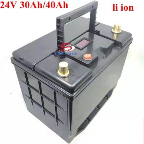 24V 40Ah Lithium ion battery 24V 30AH Li ion with BMS 7S for Wheelchair monitor scooter backup power inverter +5A charger