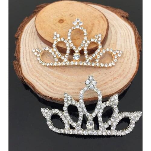 DIY Metal Clear Decorative Rhinestone Buttons Alloy Crystal buckle Flatback Crown/Tiara For Wedding Brooches
