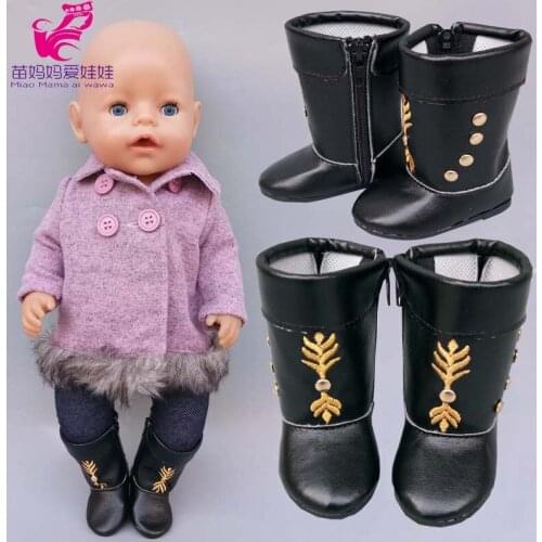 Fashion doll shoes for 43cm baby Doll Shoes sneackers fit For 18 inch girl Doll riveting boots children toys accessories