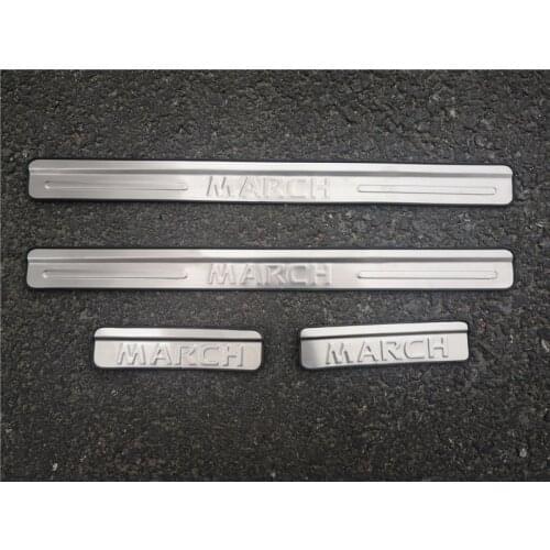 Stainless steel door sill scuff Plate Car accessories for Nissan March 2011-2019 car styling