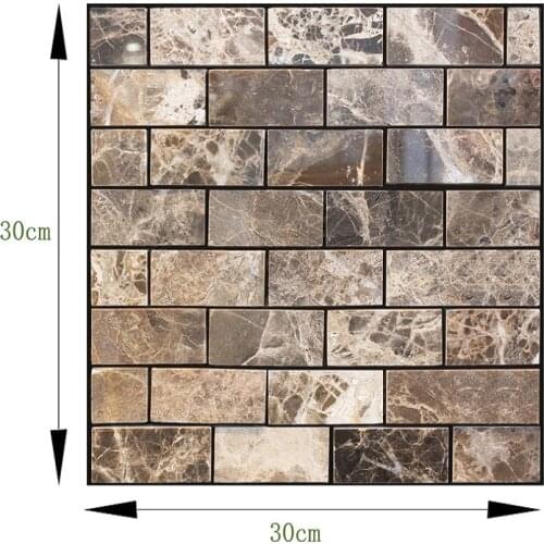 Stickers mosaic sticker Brick pattern waterproof oilproof sticker for bathroom kitchen wall PVC self-adhesive mosaic tile decor