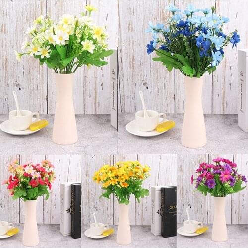 One Bouquet 7 Branch 28 Heads Cute Silk Daisy Artificial Decorative Flower DIY Wedding Flower Bouquet Home Room Table Decoration