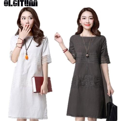 Летние платья из льна OLGITUM China At AliExpress