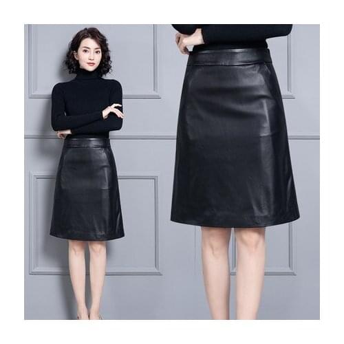 Top brand Fashion 2020 New Genuine Sheep Real Leather Skirt K16 high quality