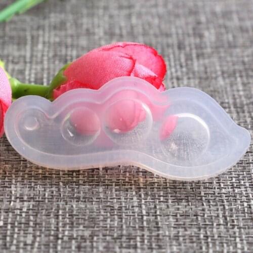 Crystal Epoxy Silicone Mold Beads With Holes DIY Handmade Molds Accessories Peas Shape Necklace Pendant Tools Candy Mould