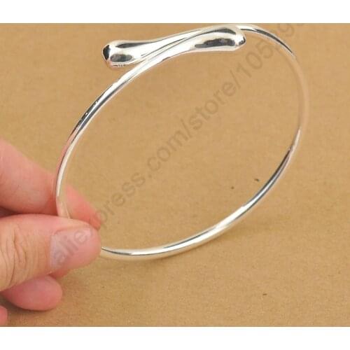 Promotion Price! 925 Sterling Silver SilverFashion Jewelry Womens Waterdrop Charm Bracelets Nice Gift Adjustable Size