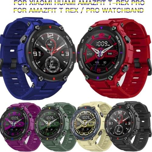 Soft Silicone Bracelet Strap For Xiaomi Huami Amazfit T-Rex Pro Replacement Watch Band Bracelet For Amazfit T Rex /Pro Watchband