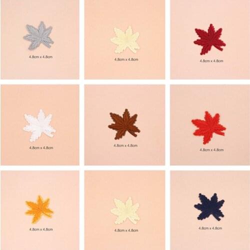 Cute Embroidered Maple Leaf Patches Cap Shoe Iron On Appliques DIY Apparel Accessories Patch For Clothing Fabric Badges BU144