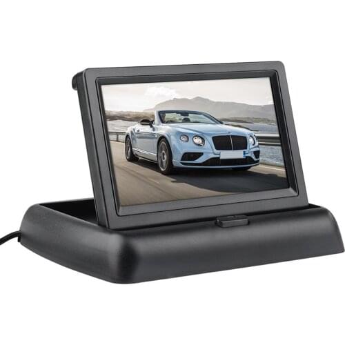 4.3'' HD Foldable Car Rear View Monitor Reversing LCD TFT Display Night Vision Backup Rearview Camera PAIL/NTSC for Vehicle