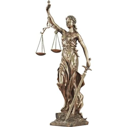 46.5CM GREECE JUSTITIA JUSTICE FAIR GODDESS STATUE THEMIS ART SCULPTURE RESIN CRAFTWORK RETRO HOME DECORATIONS R921