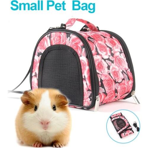 Small Pet Carrier Handbag Hamster Portable Outdoor Travle Shoulder Bags for Hedgehog Guinea Pig Cozy Breathable Mesh Pet Nest
