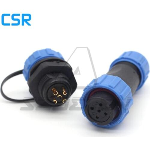 SP13 Waterproof Connector 5pin, IP68, Machine power cable plug socket 5 pin. Automation Equipment Power Connectors IP68