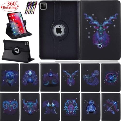 360 Rotating Tablet Case for Apple IPad Air 1/2/Air 3rd Gen 2019/Air 4th Gen 2020 Print Pattern Tablet Protective Shell + Pen