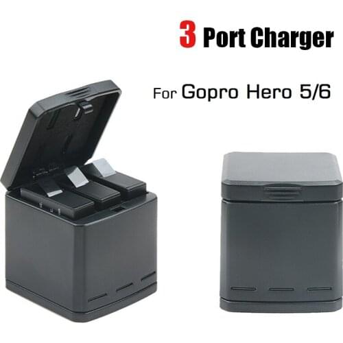 TUYU 3 Port LED Battery Charger with Charging Box Carry Case Battery Housing for GoPro 6 5 Hero 5 Black Hero 6 Accessories