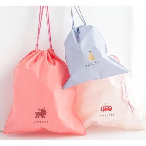 Women Cosmetic Bags Waterproof Drawstring Travel Packing Bags PVC Toiletry Candyy Color Bags Travel Wash Towel Pouch Organizer