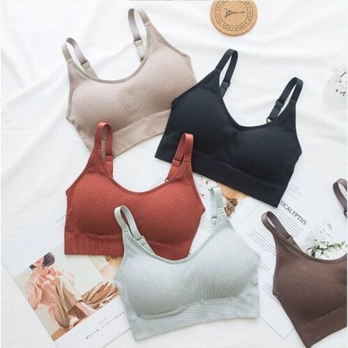 Screw thread wrapped chest beauty back shock bra without rims sleep tight corset women one-piece thick mold cup underwear