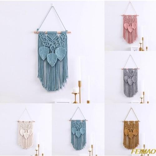 Hand-woven Pendant Macrame Wall Hanging Boho Woven Tapestry Bohemian Crafts Room Decoration Tapestry For Home Decor
