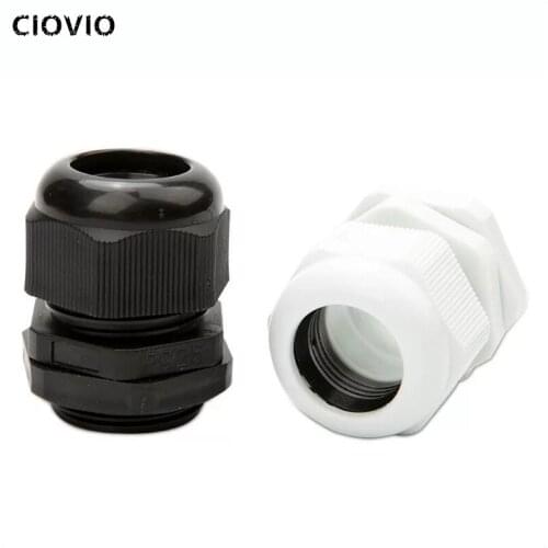 10pcs IP68 PG7 for 3-6.5mm PG9 PG11 PG13.5 PG16 PG19 Wire Cable White Black Waterproof Nylon Plastic Cable Gland Connector