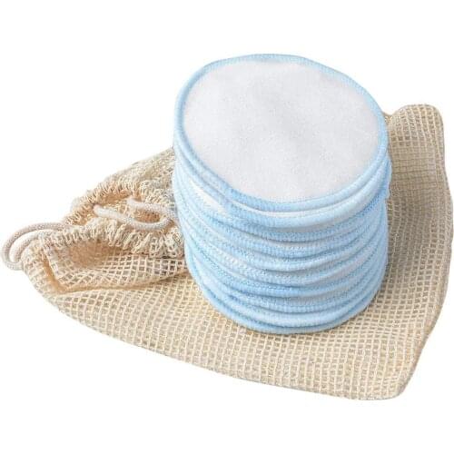 10PCS Reusable Cotton Facial Makeup Remover Pads Soft Bamboo Rounds Cotton Wipes Remover With Laundry Bag Makeup Beauty Tools