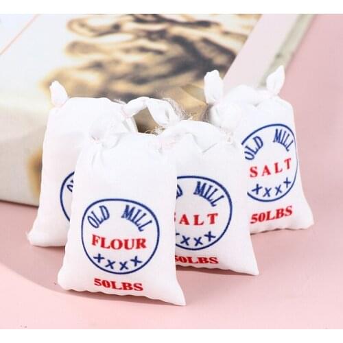 2PCS/SET Mini Kitchen Miniature Flour Sacks Dollhouse Accessories Shooting Props Mini Salt Bag Miniature Furniture