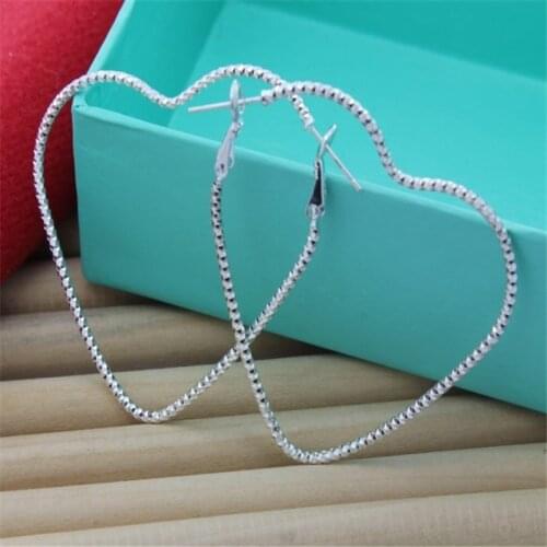 925 Sterling Silver Earrings Wave Pattern Heart-Shaped Fashion Simple Earrings For WomenS Wedding Jewelry Gifts