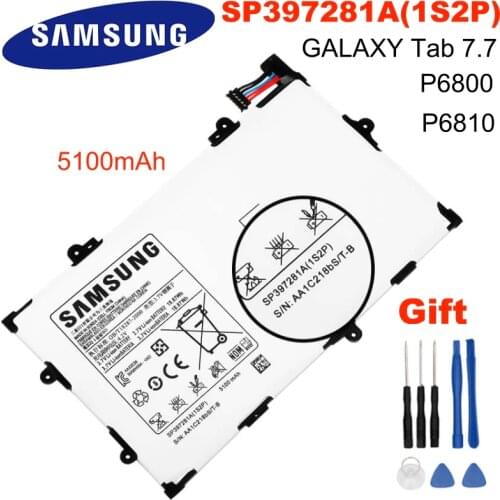 SAMSUNG Original Tablet Battery SP397281A(1S2P) For Samsung GALAXY Tab 7.7 P6800 P6810 GT-P6800 GT-P6810 SP397281A +Free Tools