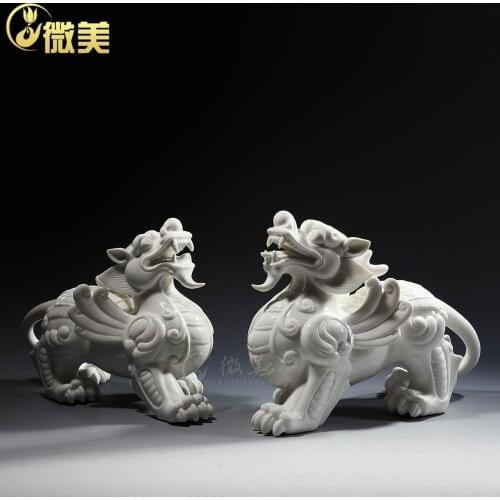 Dehua ceramic ornaments with large opening dance evil Home Furnishing decoration decoration