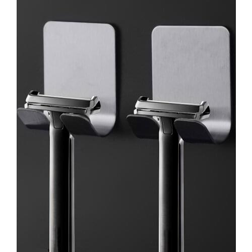 1 pcs razor stainless steel holder for mens razor holder bathroom razor holder wall adhesive storage hook kitchen hanger