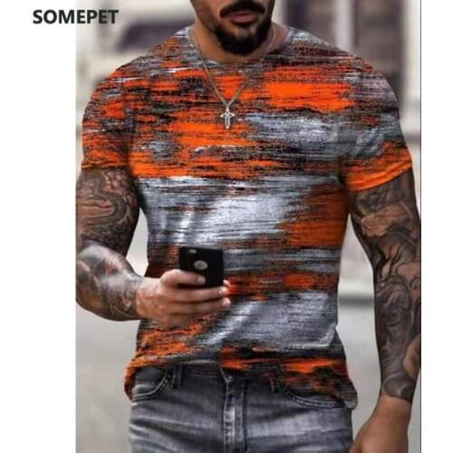 New Oversize Men T-Shirt Mosaic Print Fashion T Shirt Men Tops Tees Summer Short Sleeved Casual Loose Tshirt For Male Clothing
