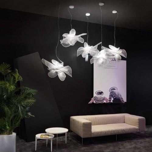 Italian modern minimalist dining room living room LED pendant lights creative Nordic Acrylic cafe room fashion art hanging lamp