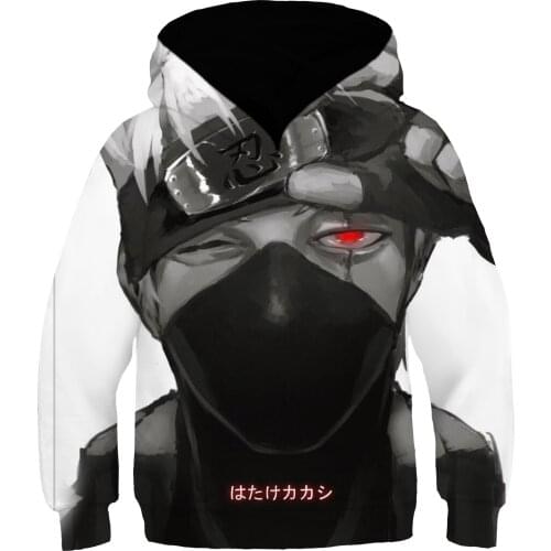 Anime Hokage Konoha Kakashi Cosplay Costumes Sportswear Sharingan Symbol Pullover Kids Chilld Hooded Jacket Hoodies Sweatshirt