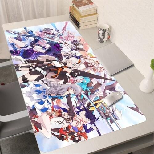 Honkai impact 3rd Gaming Mouse Pad Durable Rubber Kawaii Sexy Mousepad XXL 900x400mm Cartoon Keyboard Anime Laptop Pads Desk Mat