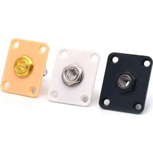 Square Electric Guitar Output Jack Socket Plate for L P Replacement Yellow