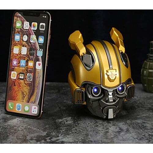 New Year Best Boy Gift! Transformers Bumblebee Helmet Wireless Bluetooth 5.0 Speaker With Fm Radio Support Usb Mp3 TF for Kids
